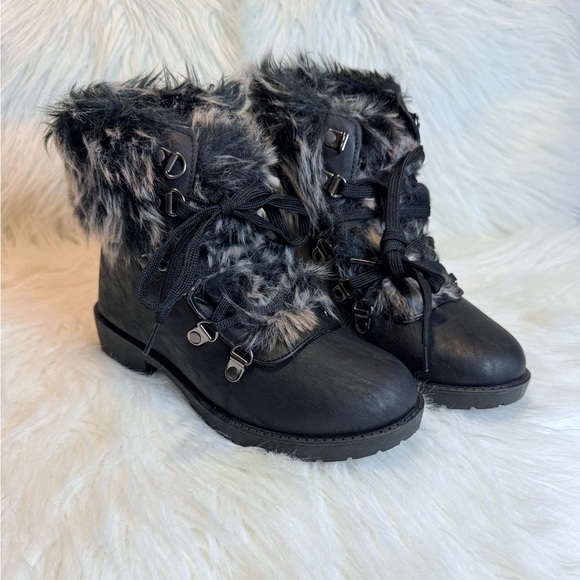 Wanted Shoes - Wanted Black Faux Fur Winter Boots